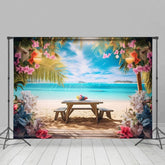 Aperturee - Aperturee Hawaiian Beach Sea Sweet Blue Sky Holiday Backdrop
